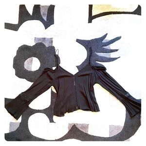 Design Lab Black Long Sleeve Crop Top